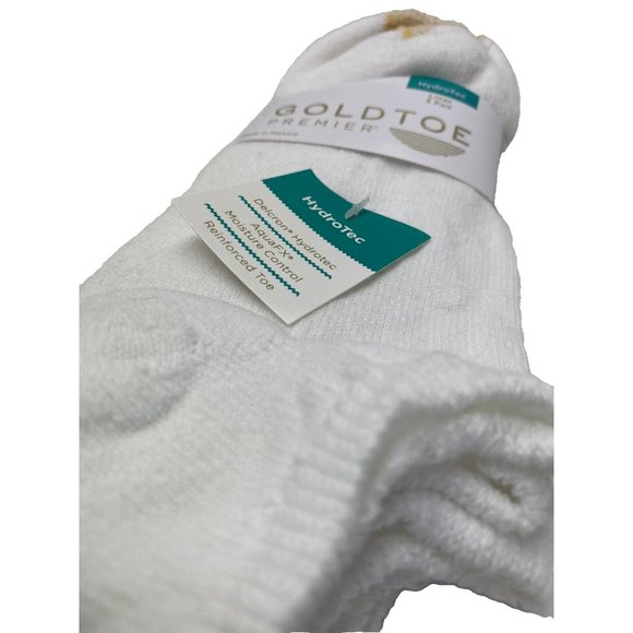 Gold Toe White Socks Ladies 3 Pairs Low Cut with Moisture Control Brand New - Picture 3 of 6